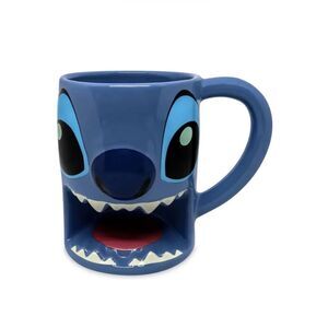 Walt Disney Parks Exclusive Ceramic Coffee Mug Sculpted Open Mouth Stitch Brand